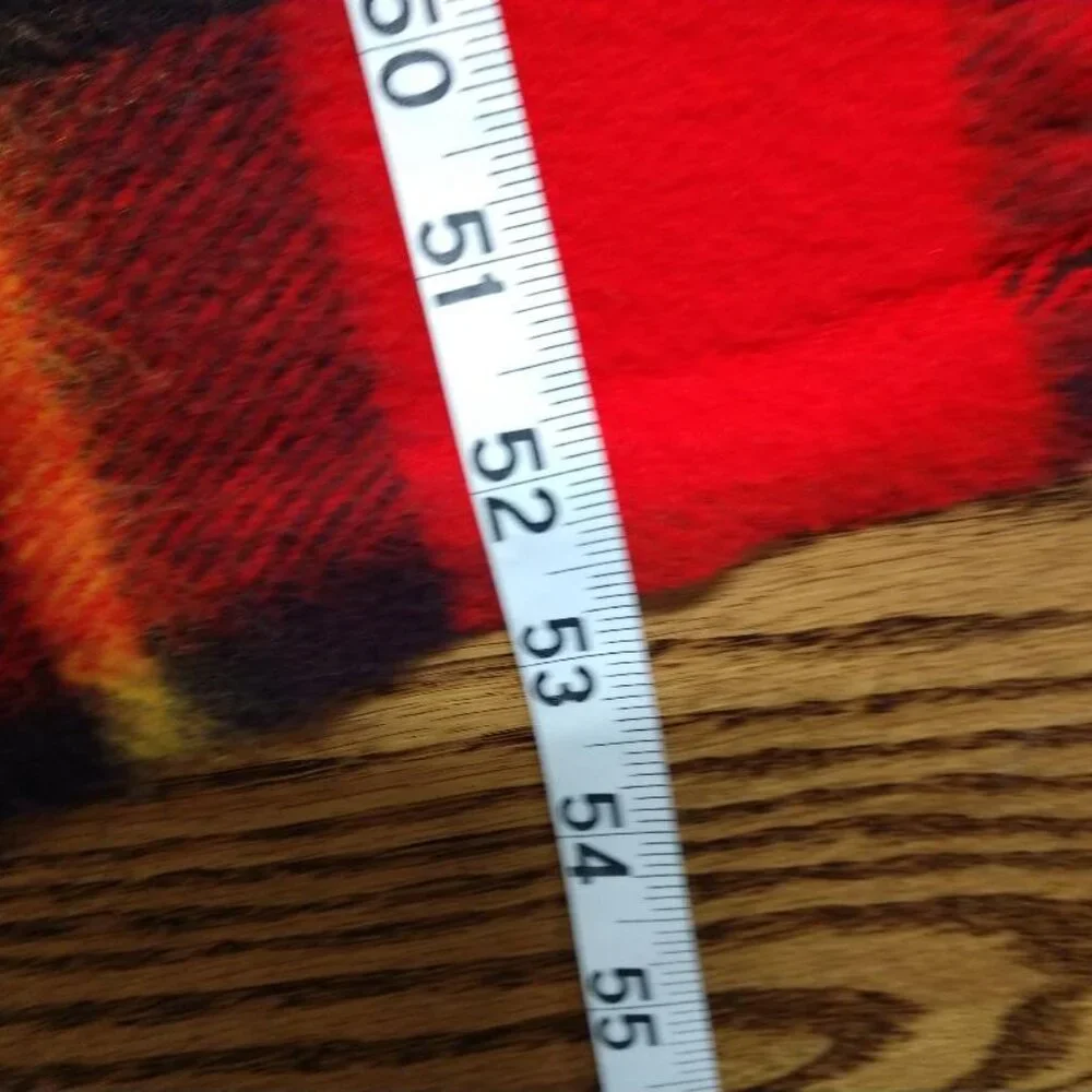 Vintage Faribo Throw Blanket Plaid Red/Black 55